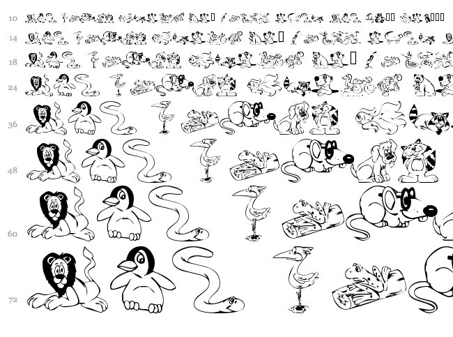 KR Lil Buddies font waterfall